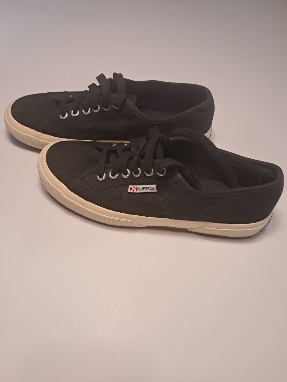 Superga 2750 Cotu Classic Black Canvas Low Top Sneakers Womens 7.5